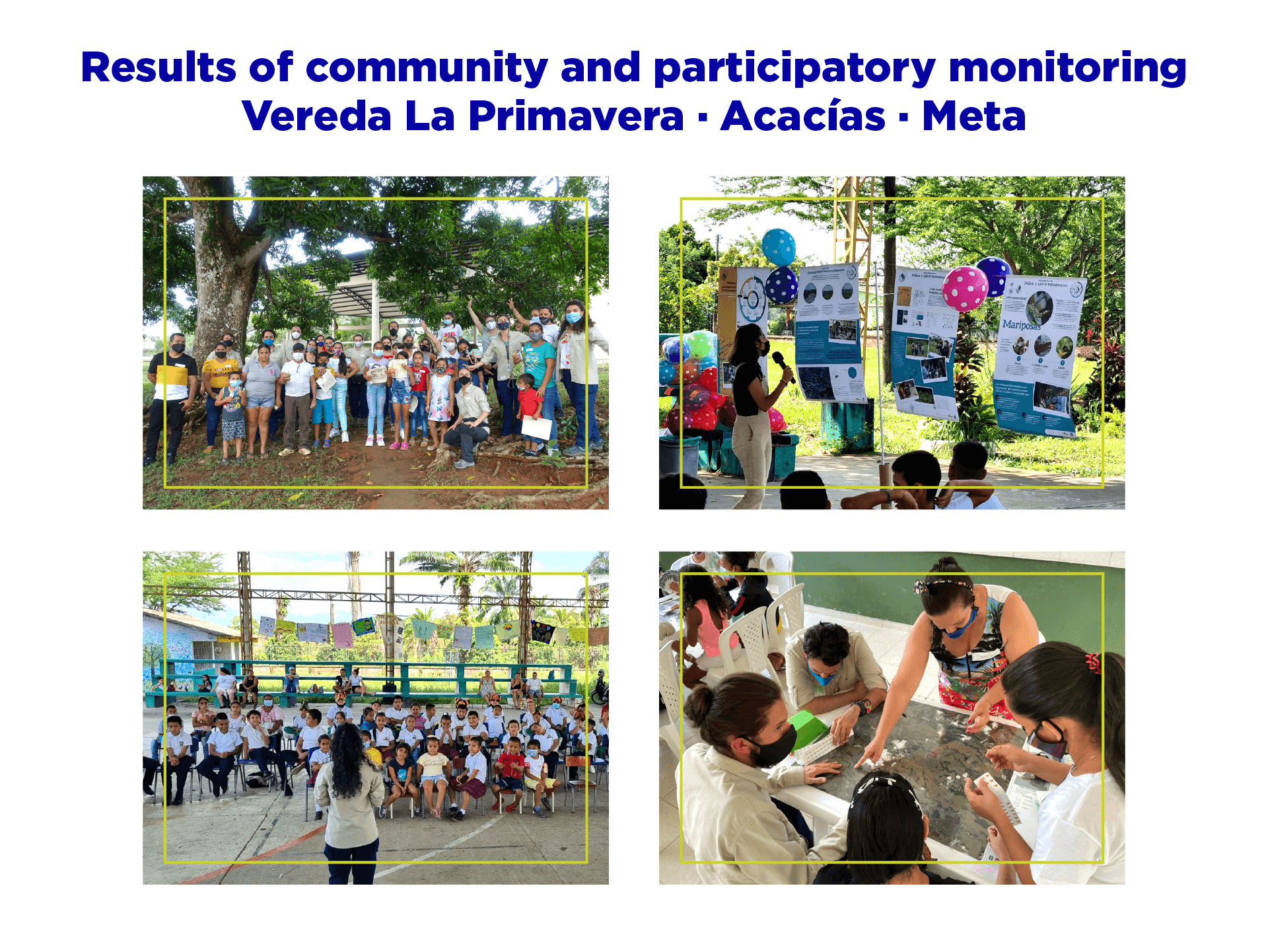 Results of community and participatory monitoring · Vereda La Primavera · Acacías · Meta