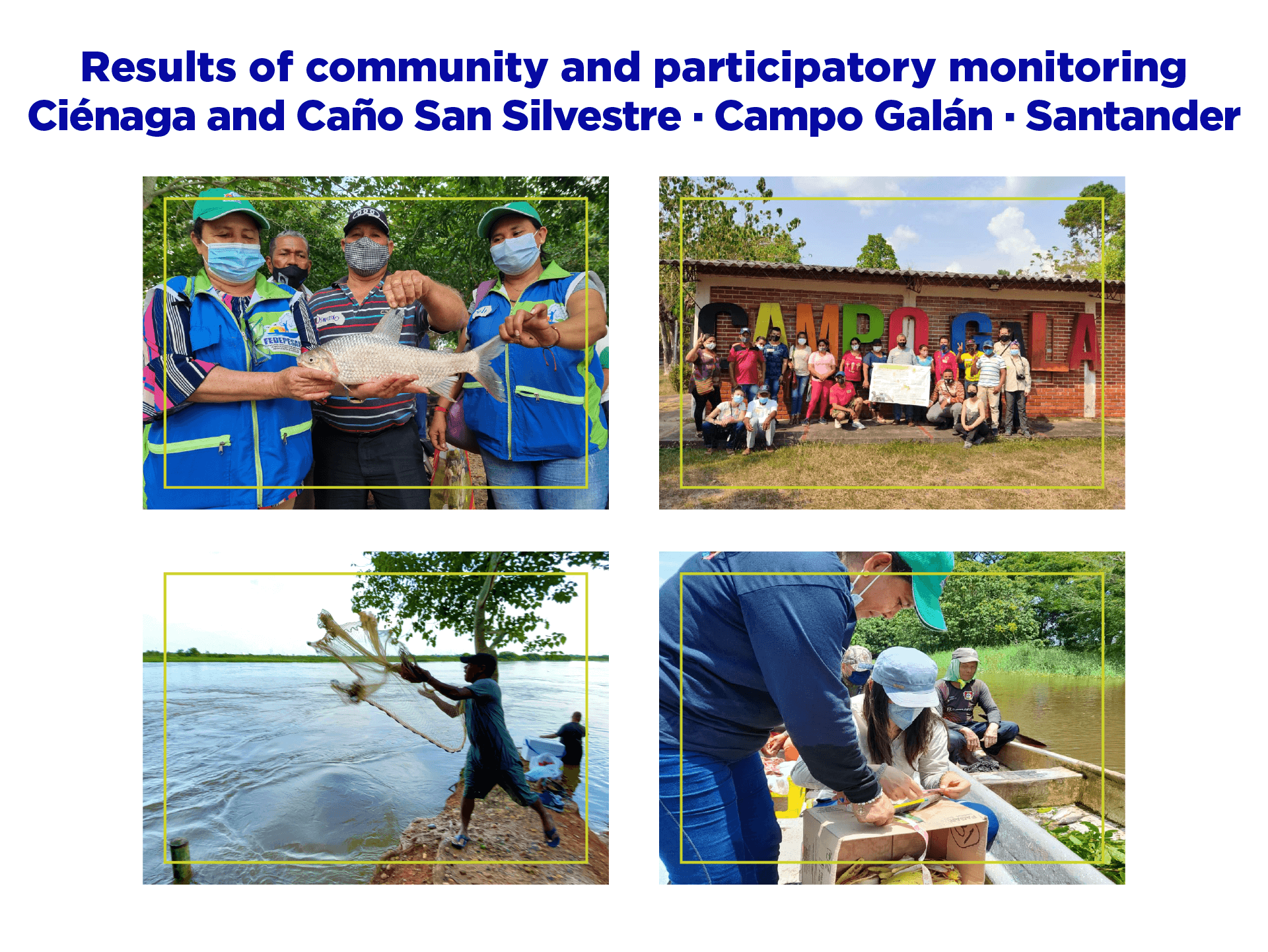 Results of community and participatory monitoring · Ciénaga and Caño San Silvestre · Campo Galán · Santander