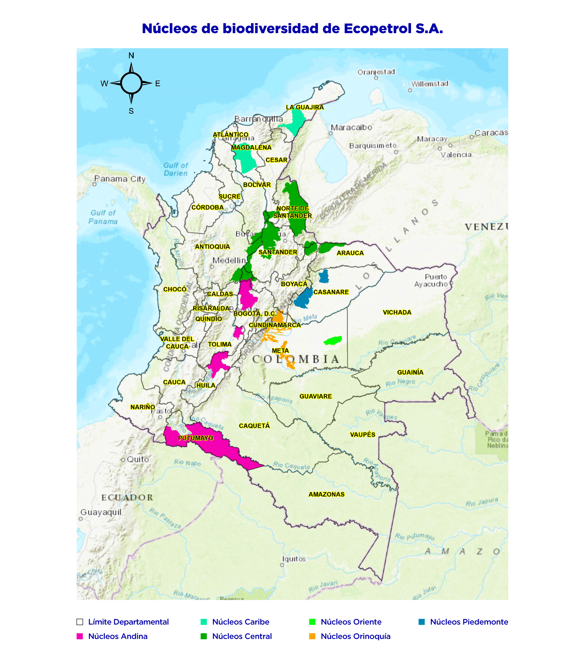 Núcleos de biodiversidad de Ecopetrol